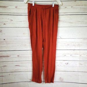 Pimkie Womens Red Drawstring Pull-on Pants Size M